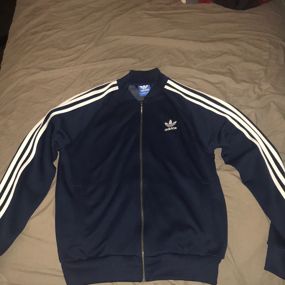 Adidas navy blue tracksuit jacket